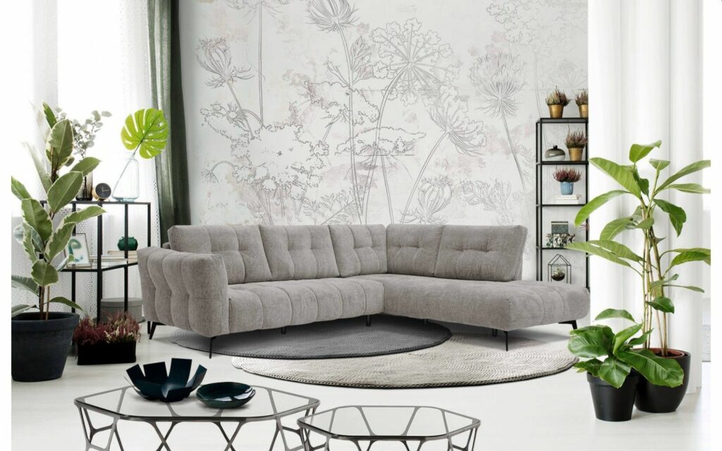 beige ecksofas